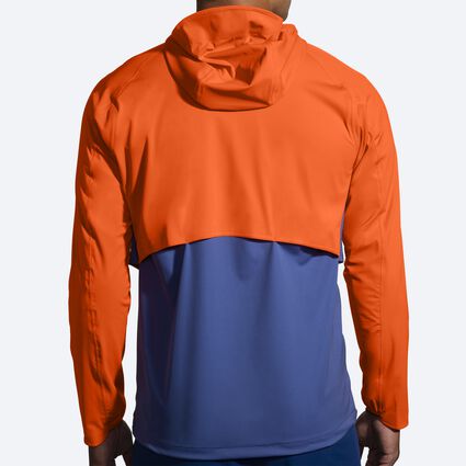 Model (back) view of Brooks High Point Waterproof Jacket for men