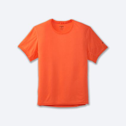 Laydown (front) view of Brooks Distance Short Sleeve for men
