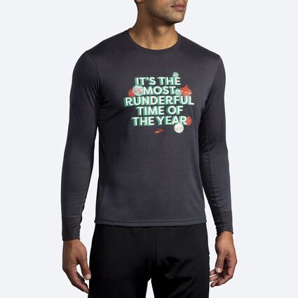 Model (front) view of Brooks Run Merry Run Distance Graphic Long Sleeve for men