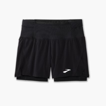 Vue couchée (avant) de Brooks High Point 5" 2-in-1 Short 2.0 pour hommes