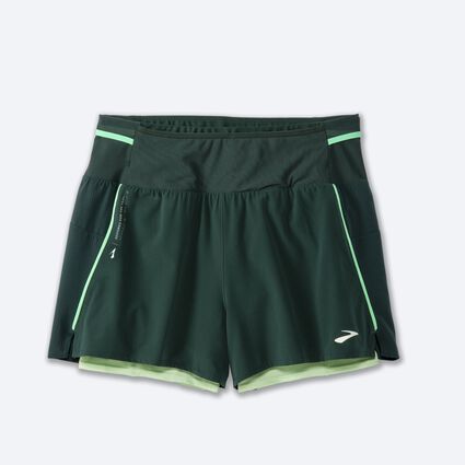 Laydown (front) view of Brooks High Point 3" 2-in-1 Short 2.0 for women