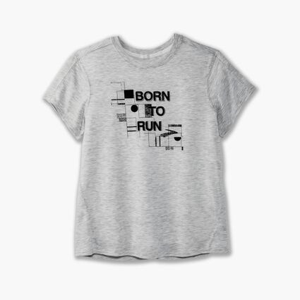Brooks Distance Graphic Short Sleeve für Damen – Ansicht im Liegen (von vorne)