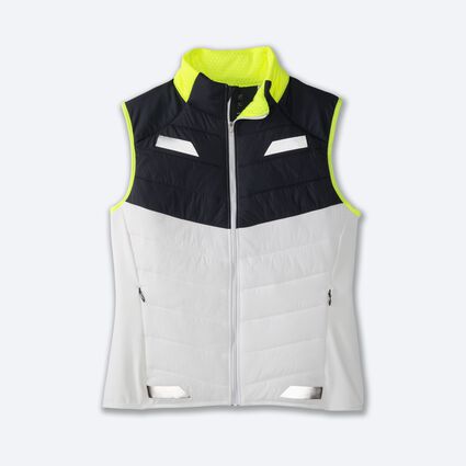 Laydown (front) view of Brooks Run Visible Insulated Vest for women