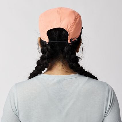 Model (back) view of Brooks Lightweight Packable Hat 2.0 for unisex