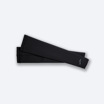 Laydown (front) view of Brooks Source Midweight Arm Warmer for unisex