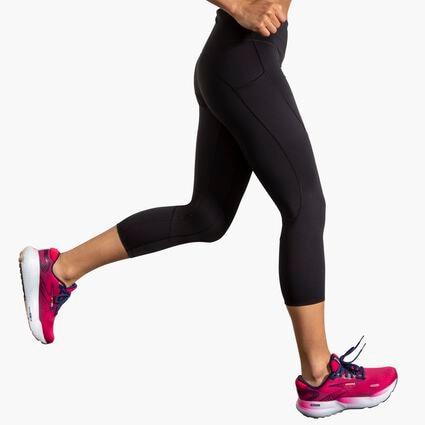Movement angle (treadmill) view of Brooks Spark Capri for women