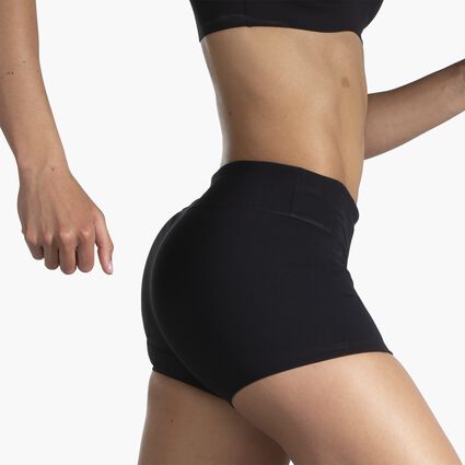 Movement angle (treadmill) view of Brooks Speedwork Short Tight for women