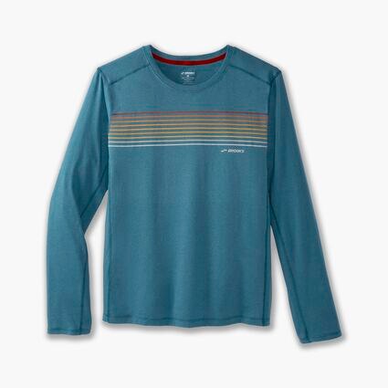 Laydown (front) view of Brooks Distance Long Sleeve 2.0 for men