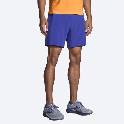 Model angle (relaxed) view of Brooks Sherpa 7" 2-in-1 Short for men
