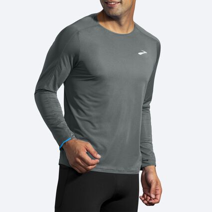 Model angle (relaxed) view of Brooks Atmosphere Long Sleeve for men
