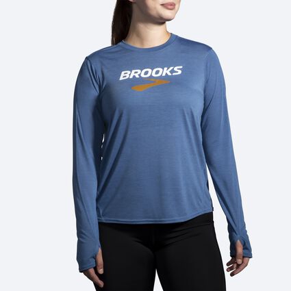 Model (front) view of Brooks Distance Graphic Long Sleeve for women