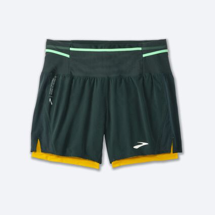 Laydown (front) view of Brooks High Point 5" 2-in-1 Short 2.0 for men