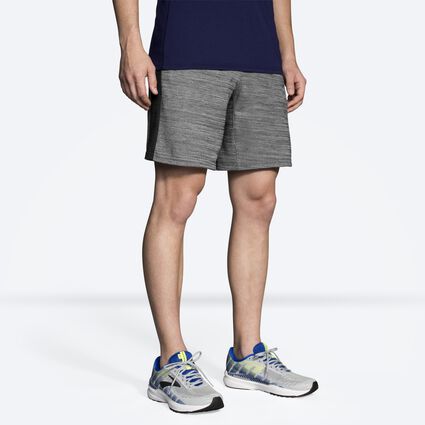 Model angle (relaxed) view of Brooks Rep 8" Short for men