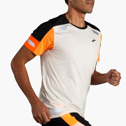 Movement angle (treadmill) view of Brooks Run Visible Short Sleeve 2.0 for men