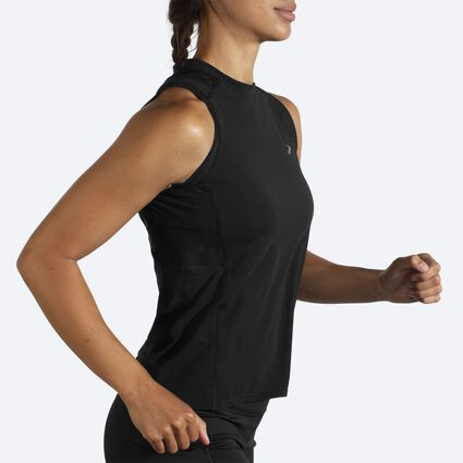 Movement angle (treadmill) view of Brooks Atmosphere Sleeveless for women