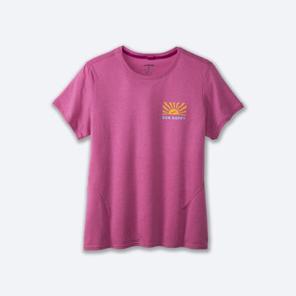 Laydown (front) view of Brooks Distance Short Sleeve 2.0 for women