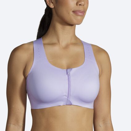 Model (front) view of Brooks Zip 2.0 Sports Bra for women