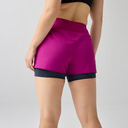 Model (back) view of Brooks High Point 3" 2-in-1 Short 2.0 for women