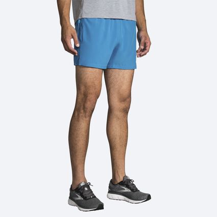 Model angle (relaxed) view of Brooks Sherpa 5" Short for men