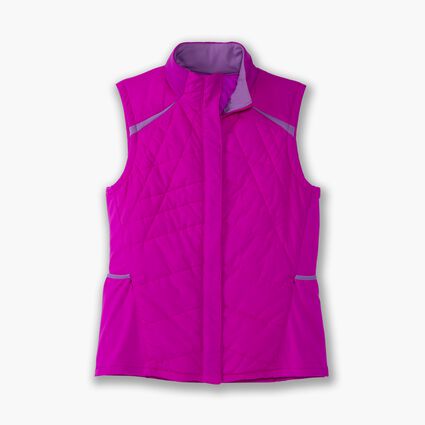Laydown (front) view of Brooks Shield Hybrid Vest for women