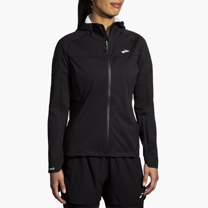 Model (front) view of Brooks High Point Waterproof Jacket for women