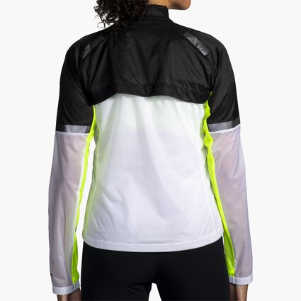 Model (back) view of Brooks Carbonite Jacket for women