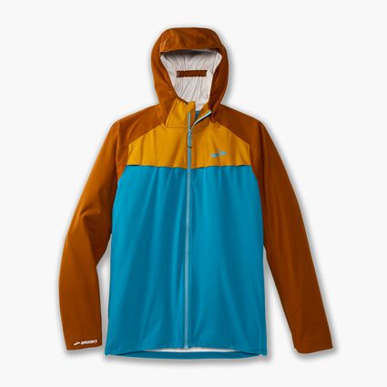 Laydown (front) view of Brooks High Point Waterproof Jacket for men