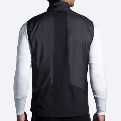 Model (back) view of Brooks Shield Hybrid Vest 2.0 for men