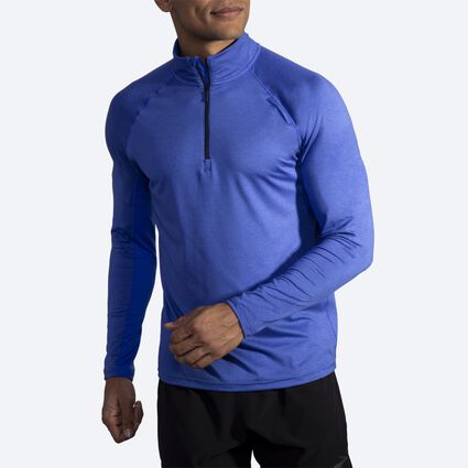 Model angle (relaxed) view of Brooks Dash 1/2 Zip for men