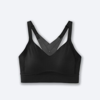 Laydown (front) view of Brooks Interlace Sports Bra for women