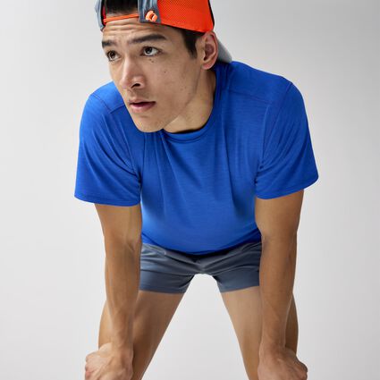 Vista angular del movimiento (cinta de correr) Brooks Luxe Short Sleeve para hombre