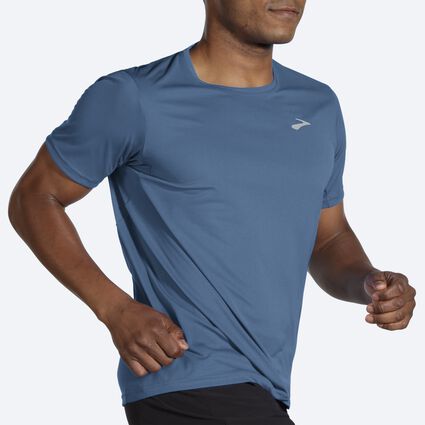 Movement angle (treadmill) view of Brooks Atmosphere Short Sleeve for men