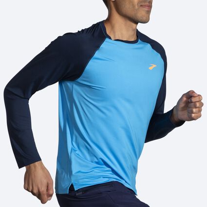 Movement angle (treadmill) view of Brooks Atmosphere Long Sleeve 2.0 for men