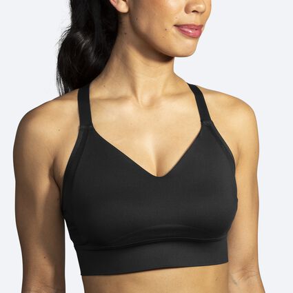 Model (front) view of Brooks Interlace Sports Bra for women