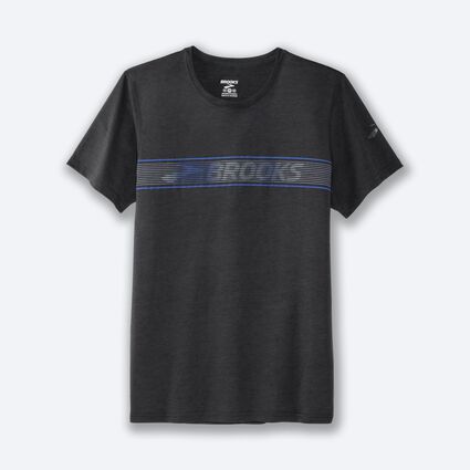 Laydown (front) view of Brooks Distance Graphic Tee for men