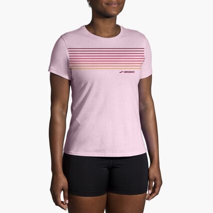 Model (front) view of Brooks Distance Short Sleeve 2.0 for women