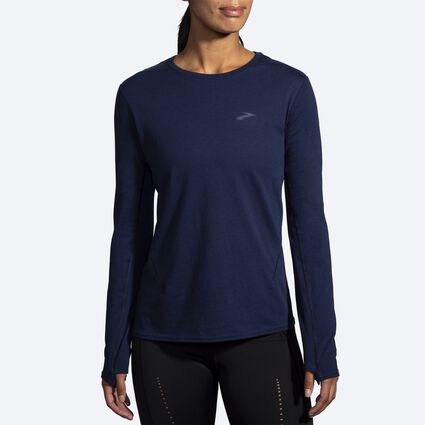 Model (front) view of Brooks Distance Long Sleeve 2.0 for women