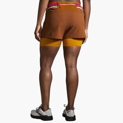 Model (back) view of Brooks High Point 3" 2-in-1 Short for women
