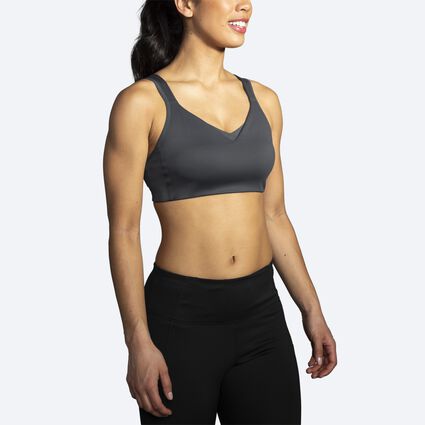 Model angle (relaxed) view of Brooks Convertible Sports Bra for women