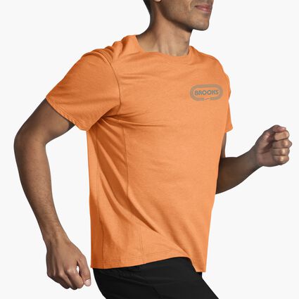 Movement angle (treadmill) view of Brooks Distance Short Sleeve 2.0 for men