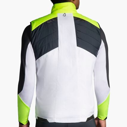 Model (back) view of Brooks Run Visible Insulated Vest for men