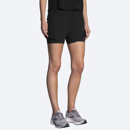 Model angle (relaxed) view of Brooks Chaser 5" 2-in-1 Short for women