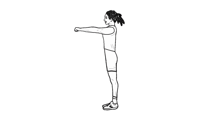An animated gif of a woman demonstrating Hindu squats.
