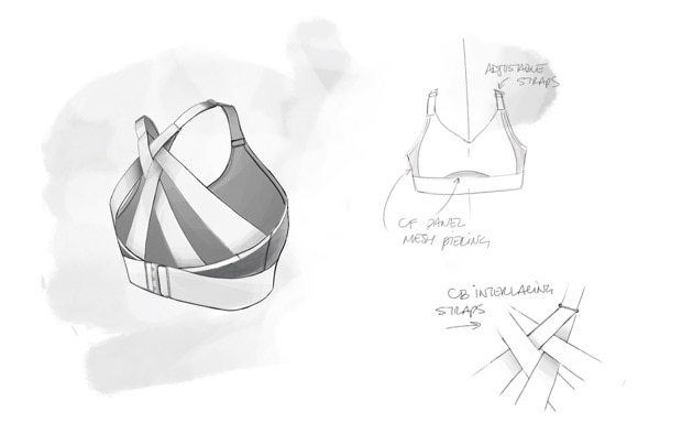 Illustrazione del reggiseno da running Interlace