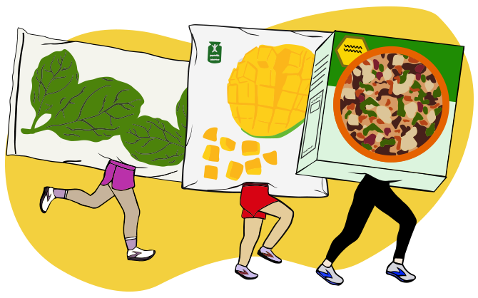 Aliments congelés illustrés