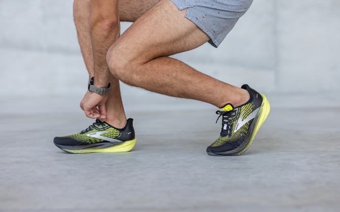 Runner getting ready to beat his average marathon time