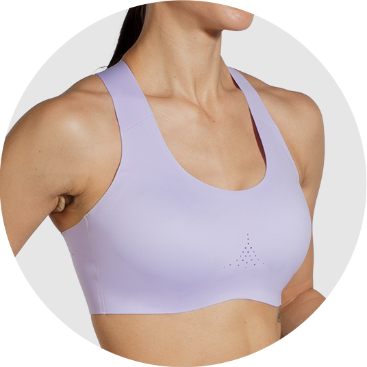 Woman in purple sports bra