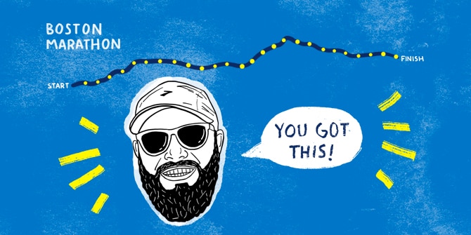 Dessin animé du marathon de Boston