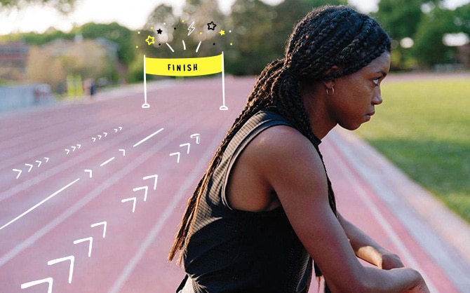 Nia Akins on a track