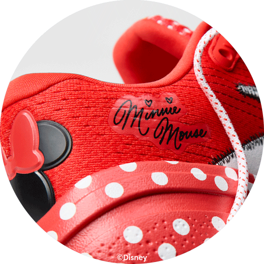 Minnie Mouse's autograph on side of shoe